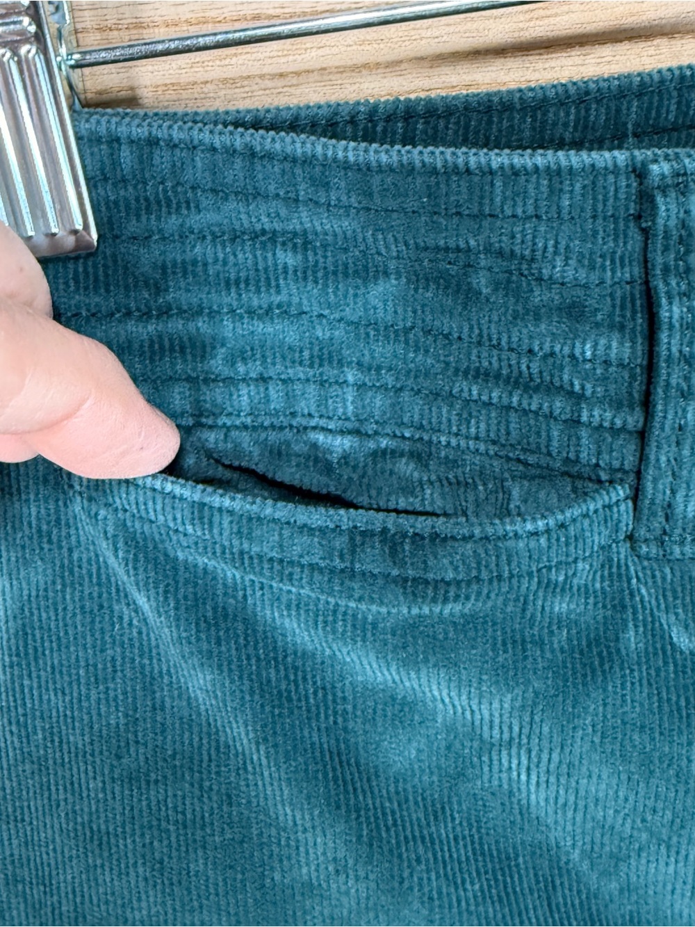 Faherty Women's Green Stretch Cord Wide Leg Pants high-rise fit sea moss size 26 - Picture 4 of 12